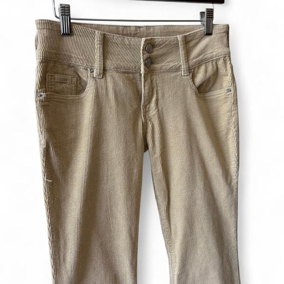 Pacsun 26 Low Rise Flare Corduroy Pants Beige – Y2K Retro Soft Cord Flares - Picture 2 of 8